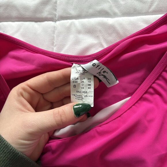 Gottex Swimsuit Set Tankini Top Womens Size 36D Swim Skirt Size 8 Pink Beach - Picture 7 of 13